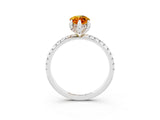 White gold Marquise Cut Diamond Solitaire Ring with Four-Prong Setting and Pavé Band_3