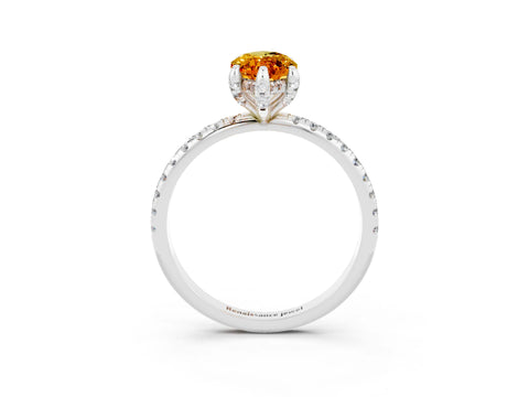 White gold Marquise Cut Diamond Solitaire Ring with Four-Prong Setting and Pavé Band_3