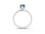 White gold Marquise Cut Diamond Solitaire Ring with Four-Prong Setting and Pavé Band_3