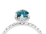 White gold Marquise Cut Diamond Solitaire Ring with Four-Prong Setting and Pavé Band_4