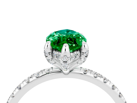 White gold Marquise Cut Diamond Solitaire Ring with Four-Prong Setting and Pavé Band_4
