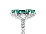 White gold Marquise Cut Diamond Solitaire Ring with Four-Prong Setting and Pavé Band_5