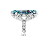 White gold Marquise Cut Diamond Solitaire Ring with Four-Prong Setting and Pavé Band_5