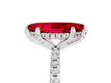 White gold Marquise Cut Diamond Solitaire Ring with Four-Prong Setting and Pavé Band_5