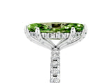White gold Marquise Cut Diamond Solitaire Ring with Four-Prong Setting and Pavé Band_5