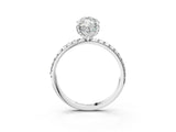 White gold Marquise Cut Diamond Solitaire Ring with Four-Prong Setting and Pavé Band_6