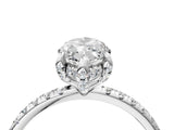 White gold Marquise Cut Diamond Solitaire Ring with Four-Prong Setting and Pavé Band_7