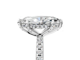 White gold Marquise Cut Diamond Solitaire Ring with Four-Prong Setting and Pavé Band_8
