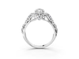 White gold Marquise Cut Diamond Solitaire Ring with Hidden Halo and Pavé Band_36