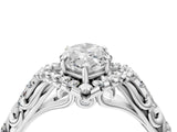 White gold Marquise Cut Diamond Solitaire Ring with Hidden Halo and Pavé Band_37