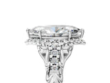 White gold Marquise Cut Diamond Solitaire Ring with Hidden Halo and Pavé Band_38