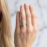 White gold Marquise Cut Diamond Solitaire Ring with Pavé Accents and Four-Prong Setting_68