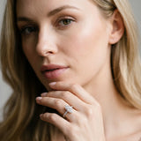 White gold Marquise Cut Diamond Solitaire Ring with Pavé Accents and Four-Prong Setting_84