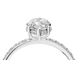 White gold Marquise Cut Diamond Solitaire Ring with Pavé Band and Hidden Halo_27