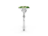 White gold Marquise Cut Diamond Solitaire Ring with Pavé Band and Prong Setting_2