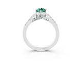 White gold Marquise Cut Diamond Solitaire Ring with Pavé Band and Prong Setting_3