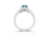 White gold Marquise Cut Diamond Solitaire Ring with Pavé Band and Prong Setting_3