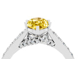 White gold Marquise Cut Diamond Solitaire Ring with Pavé Band and Prong Setting_4