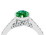 White gold Marquise Cut Diamond Solitaire Ring with Pavé Band and Prong Setting_4