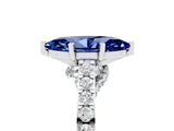 White gold Marquise Cut Diamond Solitaire Ring with Pavé Band and Prong Setting_5