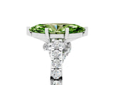 White gold Marquise Cut Diamond Solitaire Ring with Pavé Band and Prong Setting_5