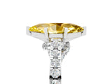 White gold Marquise Cut Diamond Solitaire Ring with Pavé Band and Prong Setting_5