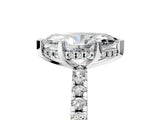 White gold Marquise Cut Diamond Solitaire Ring with Round  Pavé Band and Four-Prong Setting_57