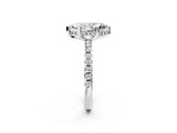 White gold Marquise Cut Diamond Solitaire Ring with Round with Moissanite side stone Pavé Band and Four-Prong Setting_14