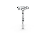 White gold Marquise Cut Diamond Solitaire Ring with Round with Moissanite side stone Pavé Band and Four-Prong Setting_38