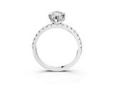White gold Marquise Cut Diamond Solitaire Ring with Round with Moissanite side stone Pavé Band and Four-Prong Setting_39