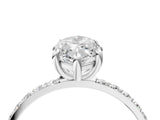 White gold Marquise Cut Diamond Solitaire Ring with Round with Moissanite side stone Pavé Band and Prong Setting_16