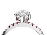 White gold Marquise Cut Diamond Solitaire Ring with Round with Morganite side stone Pavé Band and Four-Prong Setting_28