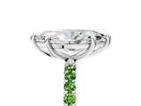 White gold Marquise Cut Diamond Solitaire Ring with Round with Peridot side stone Pavé Band and Prong Setting_40