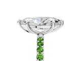 White gold Marquise Cut Diamond Solitaire Ring with Round with Peridot side stone Pavé Band and Prong Setting_41