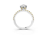 White gold Marquise Cut Diamond Solitaire Ring with Round with Yellow Sapphire side stone Pavé Band and Four-Prong Setting_39