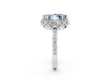 White gold Marquise Cut Diamond Solitaire Ring with Shared Prong Pavé Band_2