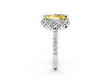 White gold Marquise Cut Diamond Solitaire Ring with Shared Prong Pavé Band_2