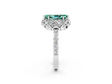 White gold Marquise Cut Diamond Solitaire Ring with Shared Prong Pavé Band_2