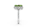 White gold Marquise Cut Diamond Solitaire Ring with Shared Prong Pavé Band_2