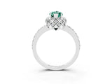 White gold Marquise Cut Diamond Solitaire Ring with Shared Prong Pavé Band_3