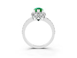 White gold Marquise Cut Diamond Solitaire Ring with Shared Prong Pavé Band_3