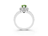 White gold Marquise Cut Diamond Solitaire Ring with Shared Prong Pavé Band_3