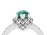 White gold Marquise Cut Diamond Solitaire Ring with Shared Prong Pavé Band_4