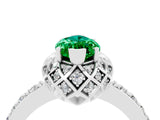 White gold Marquise Cut Diamond Solitaire Ring with Shared Prong Pavé Band_4