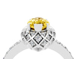 White gold Marquise Cut Diamond Solitaire Ring with Shared Prong Pavé Band_4