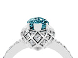 White gold Marquise Cut Diamond Solitaire Ring with Shared Prong Pavé Band_4
