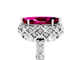 White gold Marquise Cut Diamond Solitaire Ring with Shared Prong Pavé Band_5