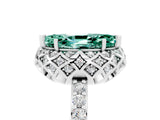 White gold Marquise Cut Diamond Solitaire Ring with Shared Prong Pavé Band_5