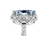 White gold Marquise Cut Diamond Solitaire Ring with Shared Prong Pavé Band_5
