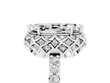 White gold Marquise Cut Diamond Solitaire Ring with Shared Prong Pavé Band_5